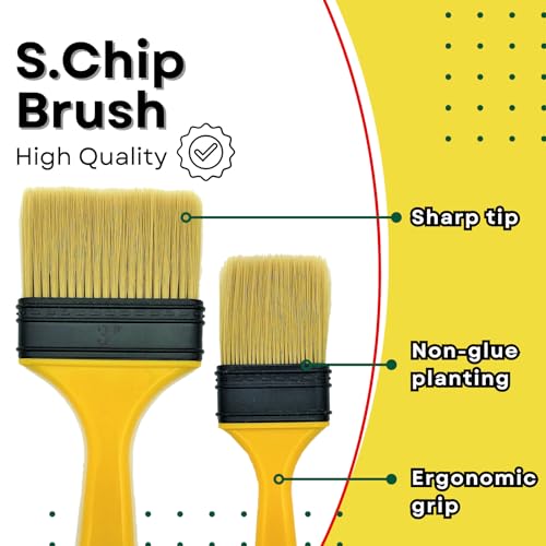 Not Chip Brush, Paint Brushes for Walls 3 inch 14 Pack, S.Chip Brush Never Lose Bristles - Small Package, 100% Plastic, for Paint, Glues, Stains and Completely Recyclable | Paint Brushes for Walls, 100% Plastic, for Paint, Glues, Stains and Single materia
