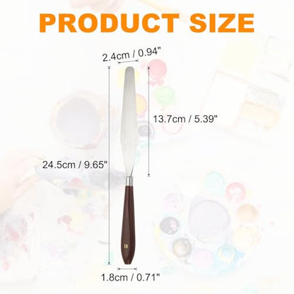 HARFINGTON 2pcs Palette Knife Painting Tool 5.39"x0.91" Red/Silver | Stainless Steel, Art Spatula Pallet Knives Scrapers Tools, with Plastic Handle, for Acrylic Oil Canvas Mixing Spreading