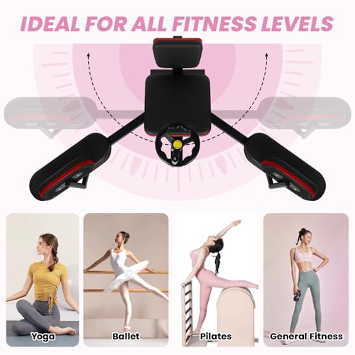 Leg Stretcher Machine 440LBS, 240° Adjustable Split Machine for Deep Stretching, Heavy Duty Hamstring Stretcher with Steering Wheel, Flexibility Training Equipment for Yoga & MMA