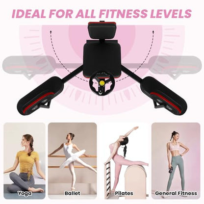 Leg Stretcher Machine 440LBS, 240° Adjustable Split Machine for Deep Stretching, Heavy Duty Hamstring Stretcher with Steering Wheel, Flexibility Training Equipment for Yoga & MMA