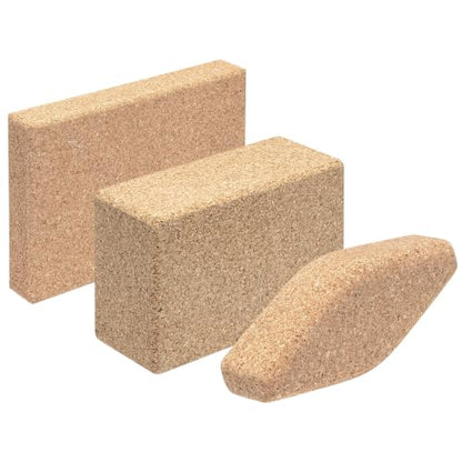 Go4Cork Cork Yoga Block Bundle | Slim, Large & Egg Shapes | Non-Slip, Eco-Friendly Yoga Blocks for Yoga, Pilates & Meditation