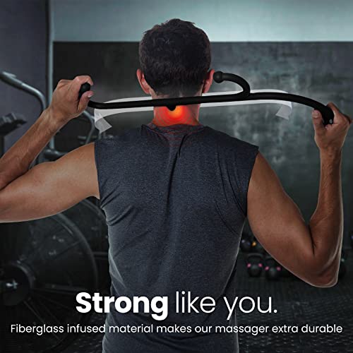 LiBa Back Massager Trigger Point Cane, Deep Tissue Back Neck Massager Black | Pain relief tool, reaches between shoulder blades, BPA-free, trigger point massage tool for full body, shoulders, Legs - color: B. Black