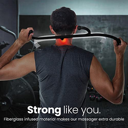 LiBa Back Massager Trigger Point Cane, Deep Tissue Back Neck Massager Black | Pain relief tool, reaches between shoulder blades, BPA-free, trigger point massage tool for full body, shoulders, Legs - color: B. Black