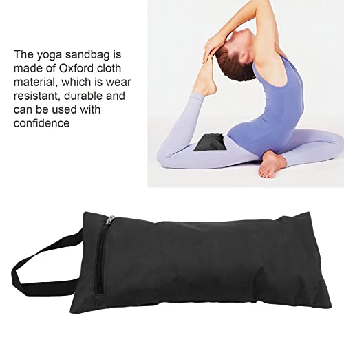 Yoga Sandbag, 3 Colors Zippered Design Oxford Cloth Material Bag, Rollable Foldable Weighted Fitness Bag for Adding Weight and Support - color: Black - 41.5 x 18 cm