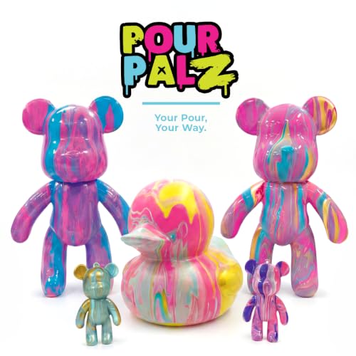 Paint Pour Duck DIY Paint Pouring Art Kit for Kids & Adults, Collectible Duck Figure Craft Set, Paint Your Own DIY Art Activity Kit with Acrylic Paints, Ages 5+, Golden Dream - color: Gold