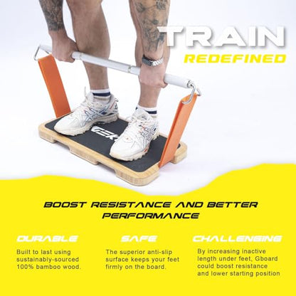 Resistance Band Workout Footplate - Wood Exercise Platform with Non-Slip Surface for Band Training, Stretching, and Full-Body Home Gym