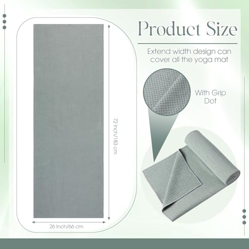 Hahafelt 3 Pack Hot Yoga Towel Non Slip 72" x 26" Extra Large Microfiber Yoga Mat Towel with Grip Dot Absorbent Sweat Anti-Slip Mat Cover for Pilates Fitness (Morandi Pink Blue Green) - color: Morandi Pink Blue Green
