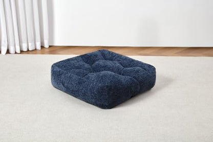 Floor Cushion Pillow, Portable Large - color: Square, Dark Blue