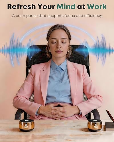 M3 Zen Frequency Sound Machine，Portable Meditation Chime for Calm | Anxiety Relief & Sleep Aid | Screen-Free Alternative to Kinetic Sand Art | Includes Carry Bag - color: Gold