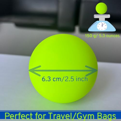 Lacrosse Massage Ball for Myofascial Release - Trigger Point Therapy, Muscle Knots - Yoga Therapy Balls for Deep Tissue - Foot Massage Ball for Plantar Fasciitis - 2 Firm Balls with 2.5" Each