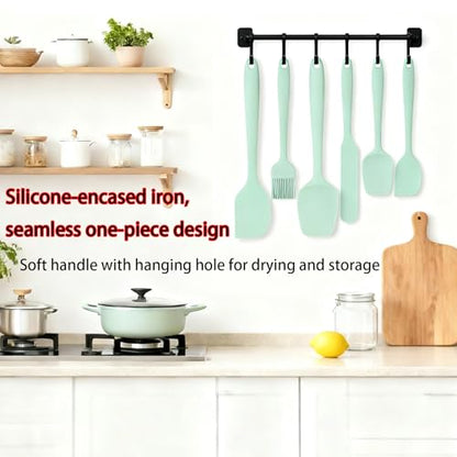 6 Pieces Silicone Spatula Set, Food Grade Silicone Scraper Spatulas Heat Resistant Kitchen Utensils Brush BPA-free Spatula for Scraping, Cooking, Mixing, Baking