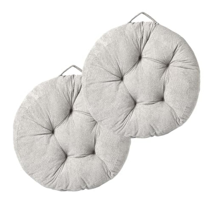 Floor Pillow for Adults, Large Sitting & Meditation Cushion - color: Light Gray, Round