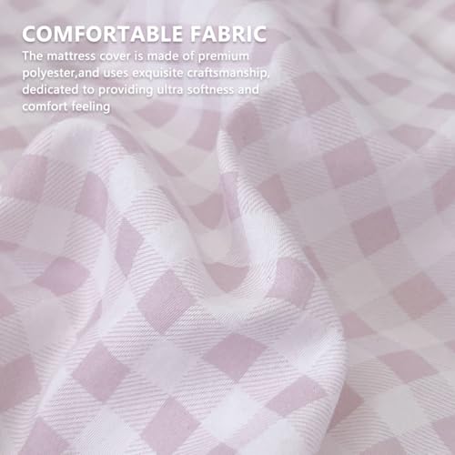 Pink Gingham Japanese Floor Mattress Futon Cover, Twin - color: Pink Gingham, size: Twin