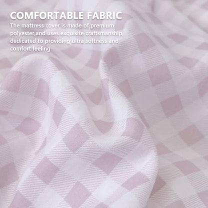 Pink Gingham Japanese Floor Mattress Futon Cover, Twin - color: Pink Gingham, size: Twin