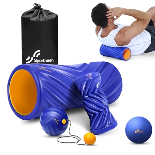 Sportneer 4 in 1 Pilates Foam Roller Muscle Relax Kit - color: Blue