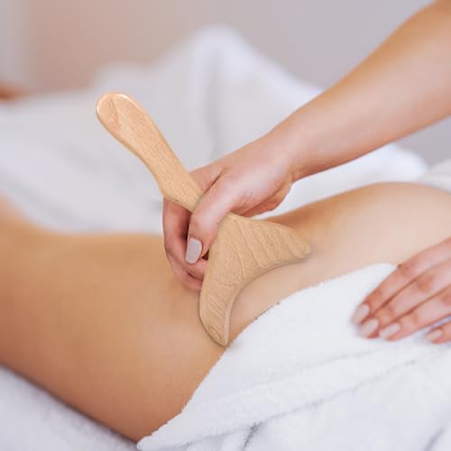 Lymphatic Drainage Massager, Natural Wood Therapy Massage Tools One-Handed Gua Sha Body Tool Manual Anti-Cellulite Sculpting Board for Muscle Release, Fascia Massage, Body Contouring - 1 Pack