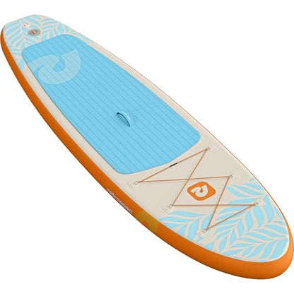 Retrospec Weekender Inflatable Stand Up Paddle Board Includes Paddle, Pump, and Accessories 10’6” Lightweight iSUP, Puncture Resistant Inflatable Paddle Board for Adults - color: Creamsicle