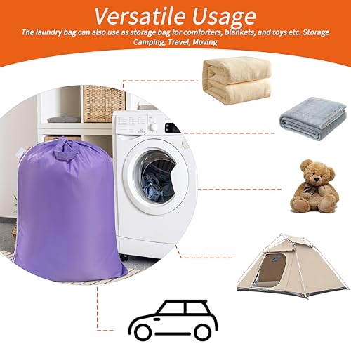 Polecasa Extra Heavy Duty Laundry Bag with Handles, Purple, 28x36" - color: Purple, size: 28" x 36" | 1 Pack