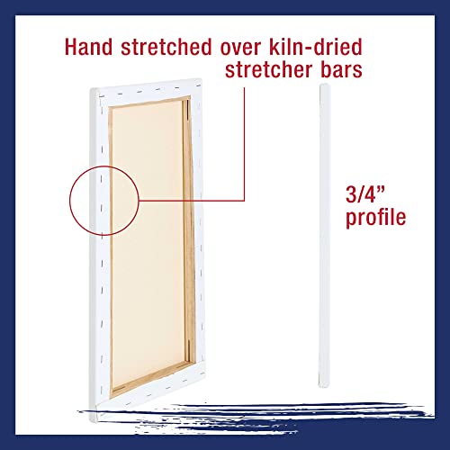 U.S. Art Supply 12 x 36 inch Stretched Canvas for Painting, 12oz Triple Primed, 6-Pack - Professional Artist Quality White Blank 3/4" Profile, 100% Cotton, Heavy-Weight Gesso - Acrylic Pouring, Oil