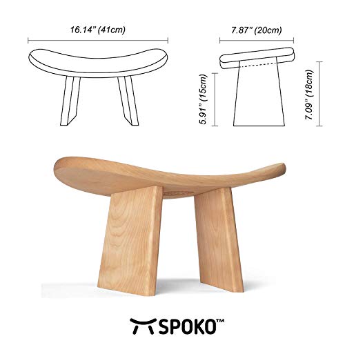 SPOKO Meditation Bench Chair, Travel Version | Original Posture Certified Wood, Kneeling Stool, Ergonomic Wooden Chair, For Yoga, Prayer, Seiza