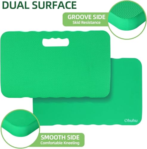 Ohuhu Premium Thick Kneeling Pad, 2-Pack Large Comfortable Gardening Knee Mat with 2 Different Surfaces, Extra Thick Knee Cushion Kneeler for Gardening, Work, Baby Bath, Exercise - color: Green