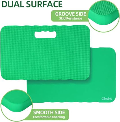 Ohuhu Premium Thick Kneeling Pad, 2-Pack Large Comfortable Gardening Knee Mat with 2 Different Surfaces, Extra Thick Knee Cushion Kneeler for Gardening, Work, Baby Bath, Exercise - color: Green