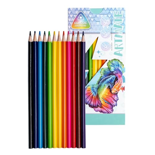 Colored Pencils Set, Neon, Pastel, Classic, Metallic, Skin Tone, Pre-Sharpened Coloring Pencils for Adults, Kids Beginners, Drawing, Sketching, Shading, Blending, Art Supplies (Classic Color) - color: Classic Color