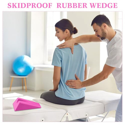Suzile Mobilization Wedge 7.9 x 4.1 x 2 Inch Triangle Therapy Non Slip Silicone Wedge Pillow Sturdy Support for Relieve Spinal Pain Rehabilitation Tool (Pink) - color: Pink
