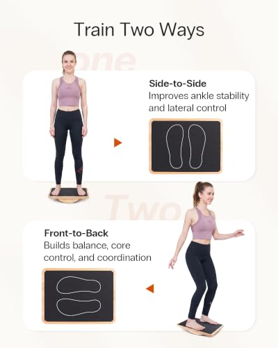 StrongTek Wooden Balance Board, Basic Rocker or Advanced 360° Wobble - color: Standard-Basic