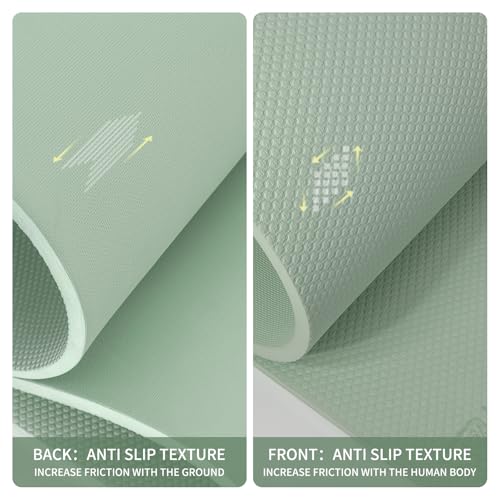 PAIDU Large Yoga Mat 72"x36"x10mm Non-Slip Exercise Mat for Home Gym Studio - color: Green