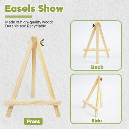 Conda 12 Pack 9 Inch Mini Wooden Display Easels, A-Shaped Mini Easel Stand for Small Painting, Painting Party Easel for DIY Crafts, Photos, Gift, Decoration - style: 12 Pcs