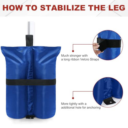 ABCCANOPY Canopy Weights 185 LBS Tent Sand Bags,4-Pack Blue(No Sand) - color: Blue, size: 185 LBS