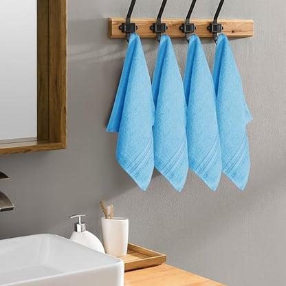 BOUTIQUO Ultra Soft Cotton Washcloths, Contains 12 Piece Face Cloths 12x12 inch, Ideal for Everyday use Face Towels, Compact & Lightweight Multi Purpose Washcloths - Sky Blue - color: Sky Blue, size: Washcloths - Set of 12