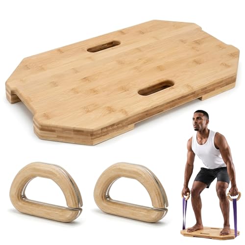 Wooden Resistance Bands Handles Versatile Exercise Handles with Anti-Slip Grip Tapes for Elastic Band Workouts Home Gym Strength Training and Full-Body Workouts - color: Board with Handles