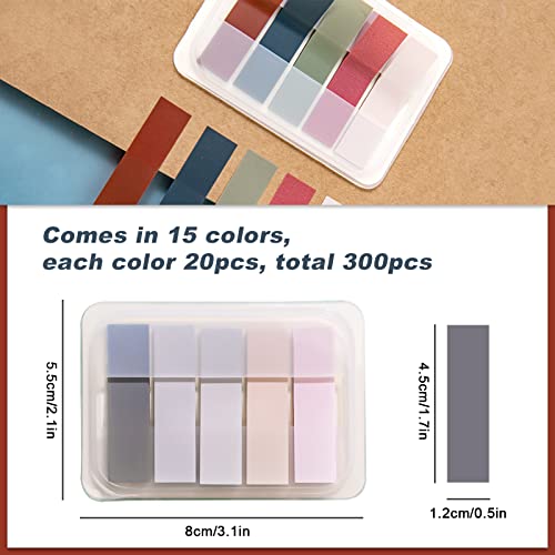 15 Colors Sticky Notes Tabs Pastel, File Tabs Flags Colored Page Markers Pop-up, Adhesive Index Tabs Stickers, Writable Book Tabs for Annotating Books, Notebooks, 300Pcs - color: 300pcs