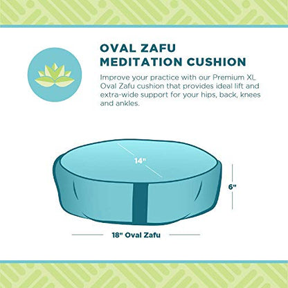 Bean Products Hemp Oval Zafu Meditation Cushion, Yoga Pillow - Blueberry | Heavy Weight Washable Hemp Cover - Buckwheat Hull Filled Inner liner - Zen Floor Sitting Cushion - 14"x18" - color: Hemp Blueberry, size: XL Oval - 14"x18"
