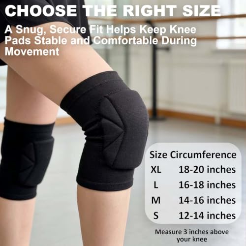 Men & Women Knee Pads for Wrestling, Elastic Soft Kneepad for Work, Black L - size: Large