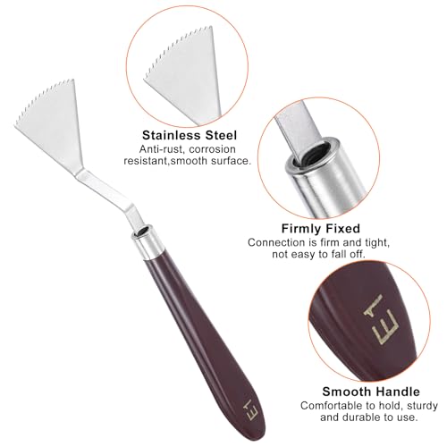 HARFINGTON 9pcs E1-E9 Painting Palette Knife Set Stainless Steel Art Spatula Painting Pallet Knives Scrapers Tools with Plastic Handle for Acrylic Oil Canvas Mixing Spreading
