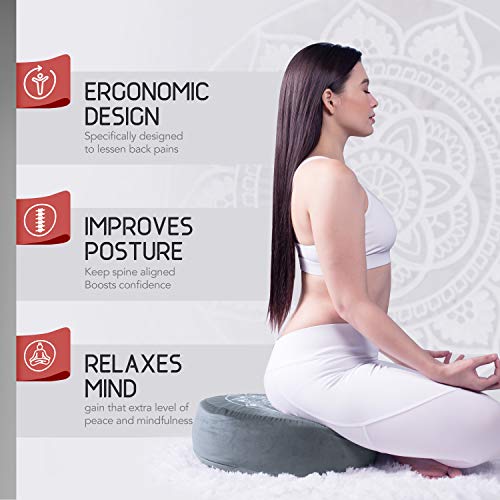 Florensi Yoga & Meditation Bundle | Ocean Abyss Meditation Cushion & Yoga Wheel 3 Pack