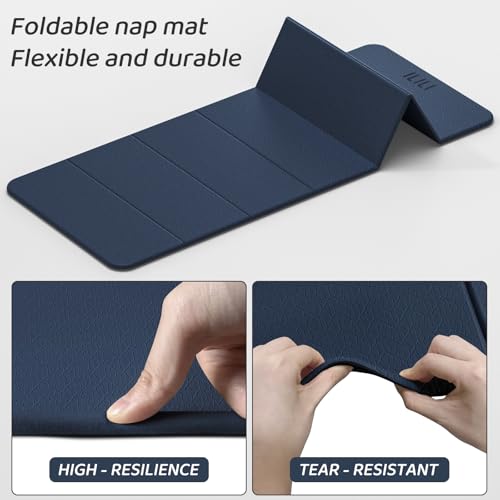 ILILI Foldable Yoga Mat 71 * 24 * 0.3 Inch - color: Dark Blue