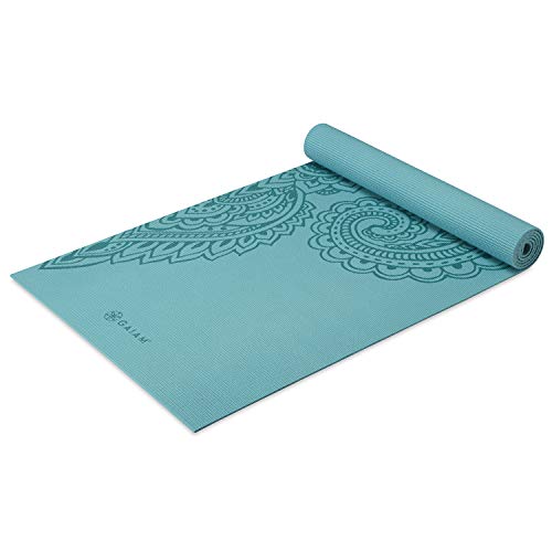 Gaiam Yoga Mat - Premium 5mm Print Thick Non Slip Exercise & Fitness Mat for All Types of Yoga, Pilates & Floor Workouts (68" x 24" x 5mm) - color: Paisley Frost