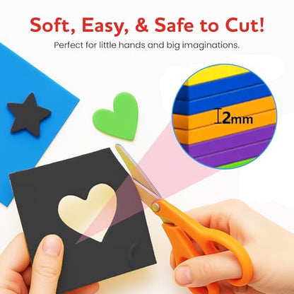 Self-Adhesive EVA Foam Sheets for Crafts – 2mm Thickness 8 Black Sheets, 6 x 9 Inch, Peel & Stick Foam Paper for DIY, Scrapbooking & Kids’ Art. - color: Black - 8 Pack