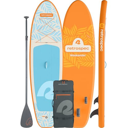 Retrospec Weekender Inflatable Stand Up Paddle Board Includes Paddle, Pump, and Accessories 10’6” Lightweight iSUP, Puncture Resistant Inflatable Paddle Board for Adults - color: Creamsicle 1