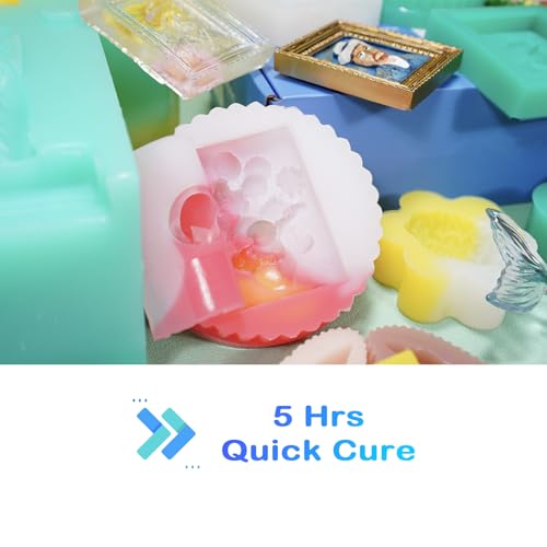 BBDINO Silicone Mold Making Kit, Mold Making Silicone 20A Translucent 4.4 lbs, Liquid Silicone for Mold Making 1:1 by Volume, Ideal for Casting Resin, Soap, Plaster, Wax Silicone Molds | 1A:1B Mixing -Self Degassing -4 Hrs Quick Cure -Flexible & Firm Well