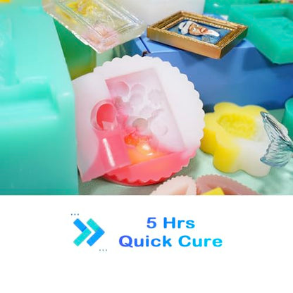 BBDINO Silicone Mold Making Kit, Mold Making Silicone 20A Translucent 4.4 lbs, Liquid Silicone for Mold Making 1:1 by Volume, Ideal for Casting Resin, Soap, Plaster, Wax Silicone Molds | 1A:1B Mixing -Self Degassing -4 Hrs Quick Cure -Flexible & Firm Well