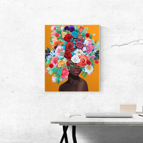 ldazao Paint By Numbers Kit for Adults Flower Color Adult Paint By Number Kits Girl Paint and Sip Kit Canvas Oil Painting Kit DIY Crafts for Women Gift 16x20 Inch Flameless - color: SZ010
