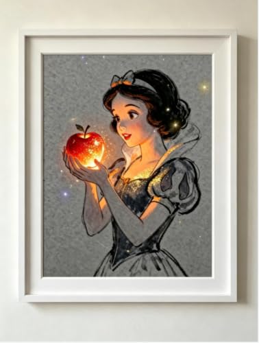 ZSWLLHP 8 Packs Glowing Diamond Art Kits for Adults, Disiney Glowing Princess Diamond Painting Kits for Adults and Kids, Full Round Drill Diamond Art Paintings Diamond Dot Gem Art Home Wall Decor - color: Multicolor