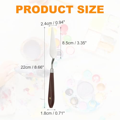 HARFINGTON 5pcs Palette Knife Painting Tool 3.35" x 0.94" Stainless Steel Art Spatula Pallet Knives Scrapers Tools with Plastic Handle for Acrylic Oil Canvas Mixing Spreading, Red/Silver - size: 3.35" x 0.94"