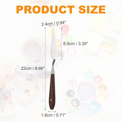 HARFINGTON 5pcs Palette Knife Painting Tool 3.35" x 0.94" Stainless Steel Art Spatula Pallet Knives Scrapers Tools with Plastic Handle for Acrylic Oil Canvas Mixing Spreading, Red/Silver - size: 3.35" x 0.94"