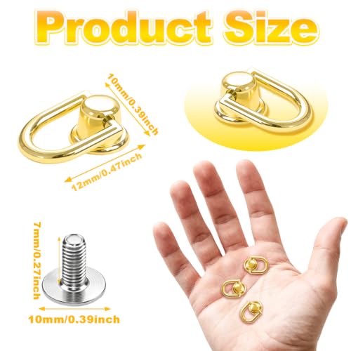 40Pcs D Rings for Purse,Metal D Rings for Bag Making, Purse Hardware for Handbags, Crossbody Straps, Leather Craft, DIY Bag Repair (Gold) - color: Gold